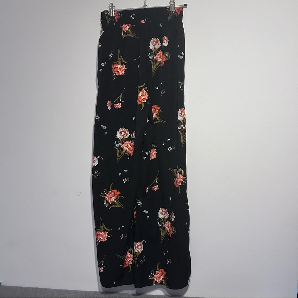 NWOT Moon River Sunset Canyon Black Floral Print Wide-Leg Pants XS $72 - Picture 9 of 10